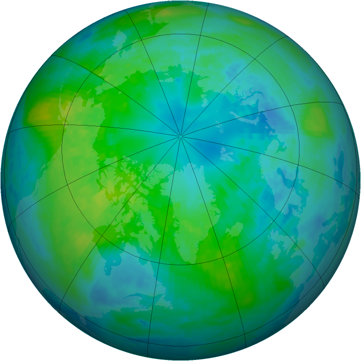 Arctic ozone map for 14 October 2001